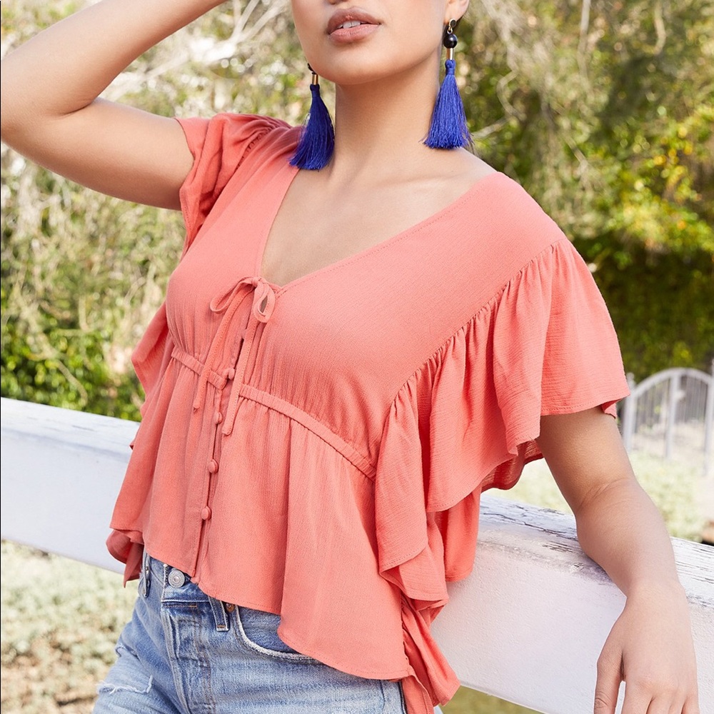 SOLD 💡 JACK BY BB DAKOTA - PERSIMMON RED BLOUSE